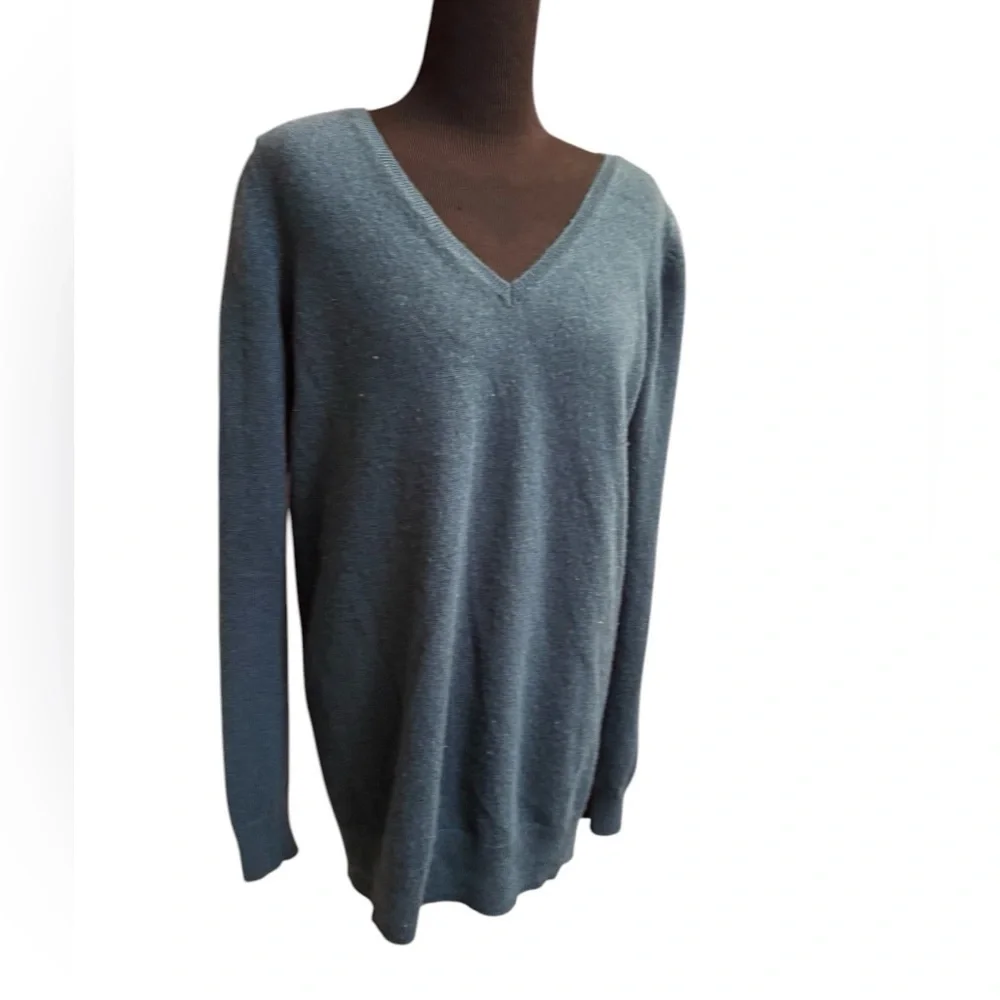BODEN CASHMERE Pullover Women’s Teal Size 2 V Neck Sweater Jumper Sustainable
